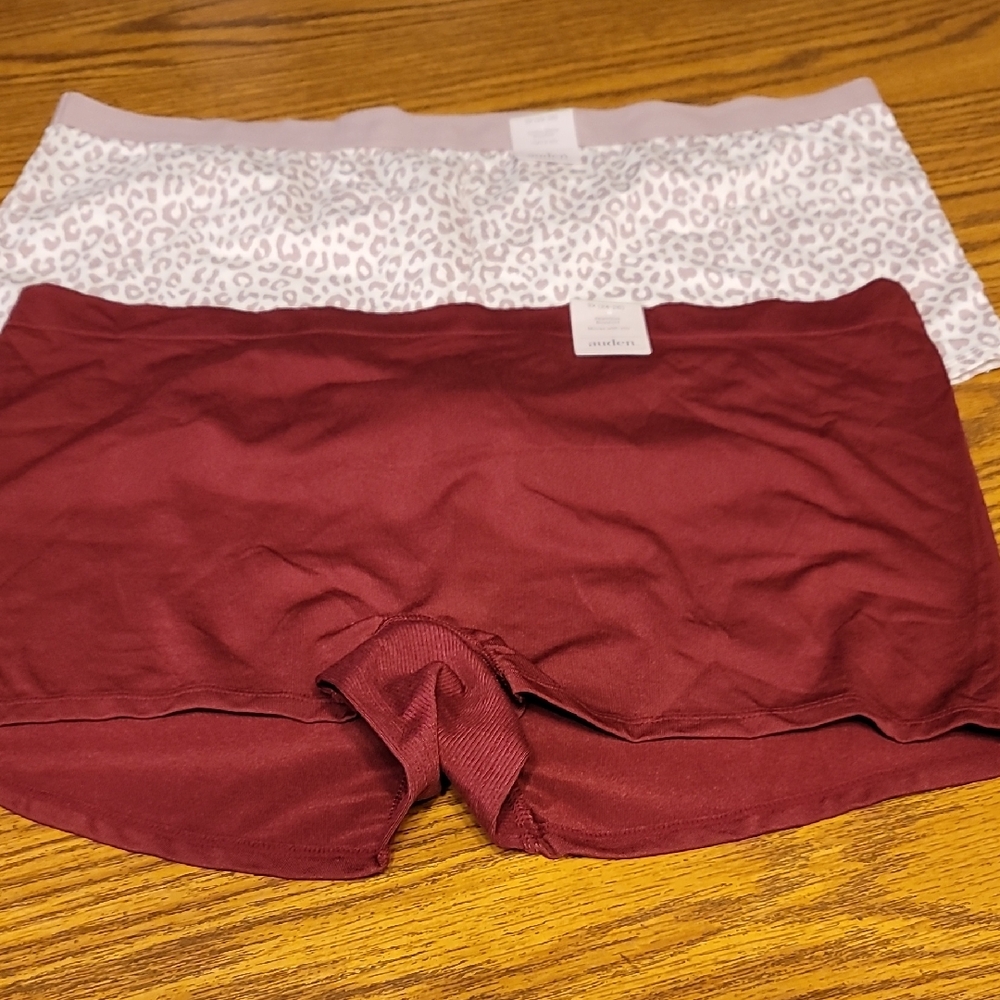 Set of 2 ~ Auden Women's Berry and Leopard Print Boyshorts